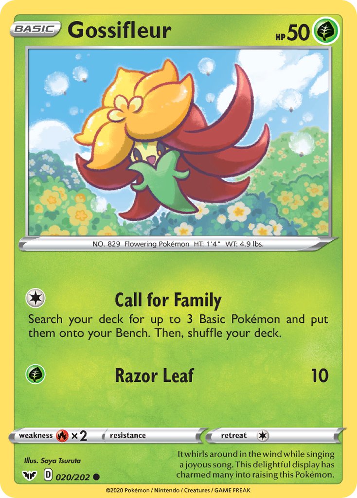 (020/202) Pokemon TCG Sword & Shield Single: Gossifleur Common