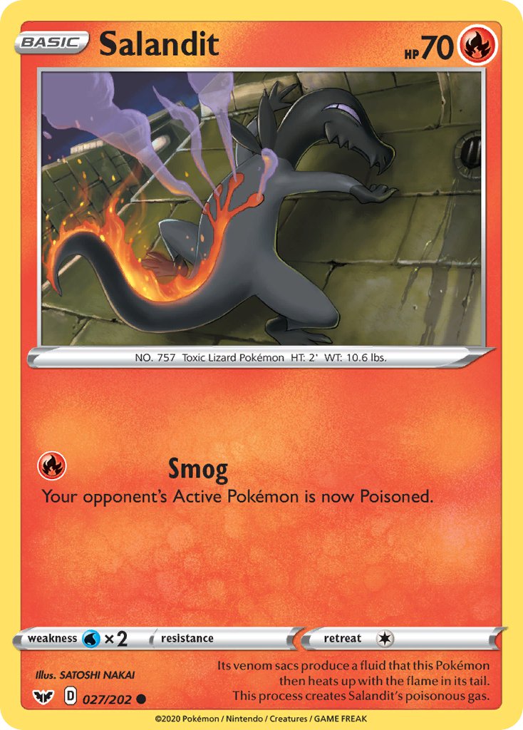 (027/202) Pokemon TCG Sword & Shield Single: Salandit Common