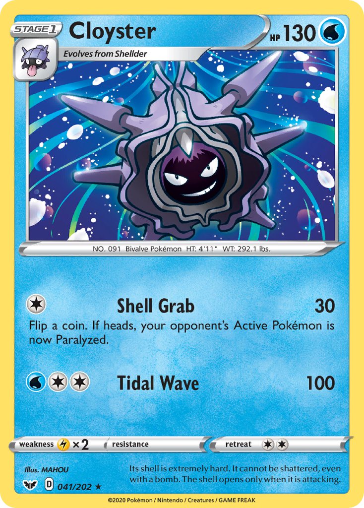 (041/202) Pokemon TCG Sword & Shield Single: Cloyster Rare