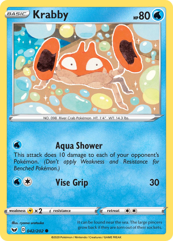 (042/202) Pokemon TCG Sword & Shield Single: Krabby Common