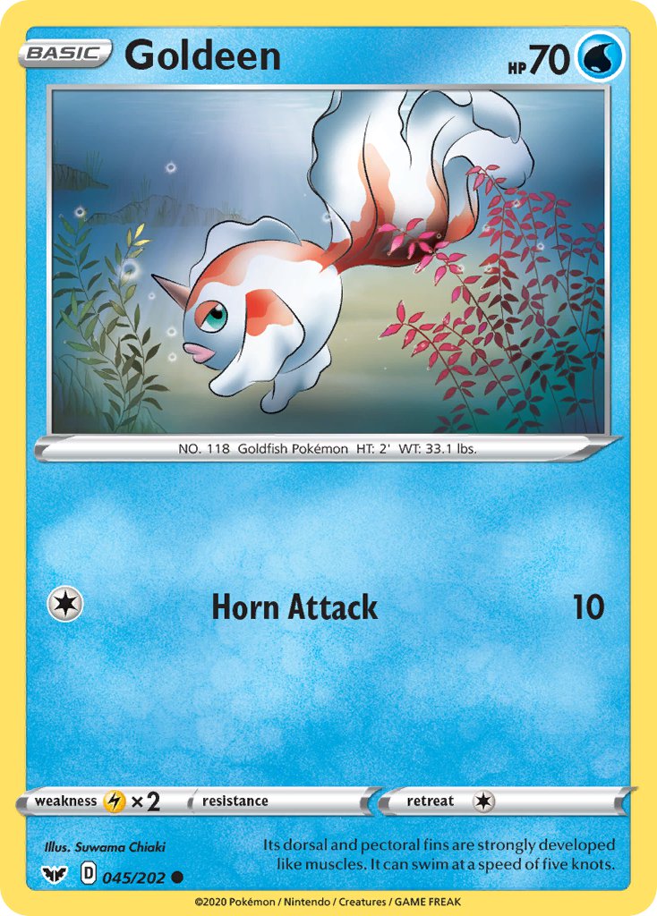 (045/202) Pokemon TCG Sword & Shield Single: Goldeen Common