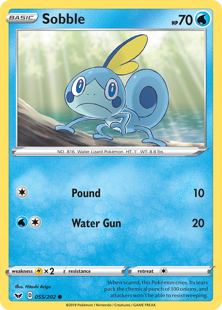 (055/202) Pokemon TCG Sword & Shield Single: Sobble Reverse Holo Common