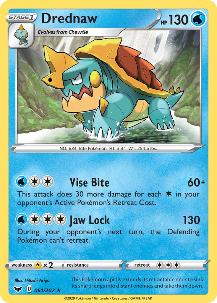 (061/202) Pokemon TCG Sword & Shield Single: Drednaw Rare