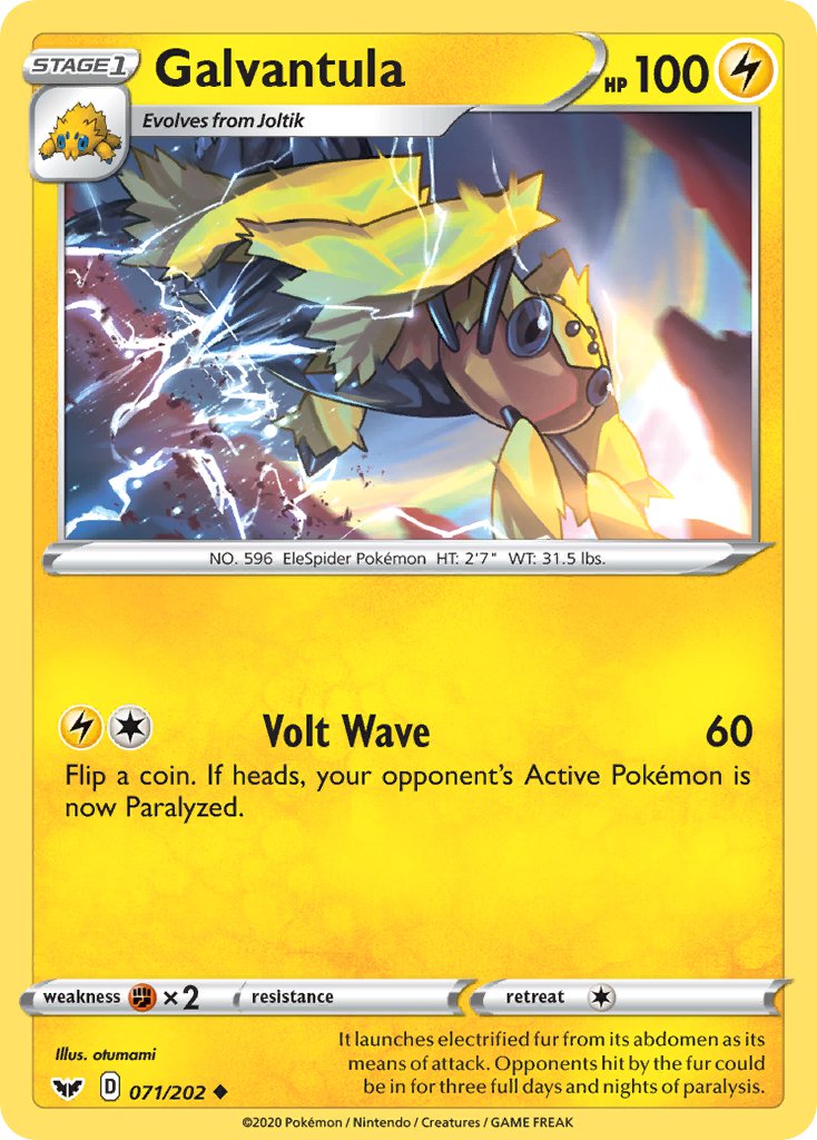 (071/202) Pokemon TCG Sword & Shield Single: Galvantula Uncommon