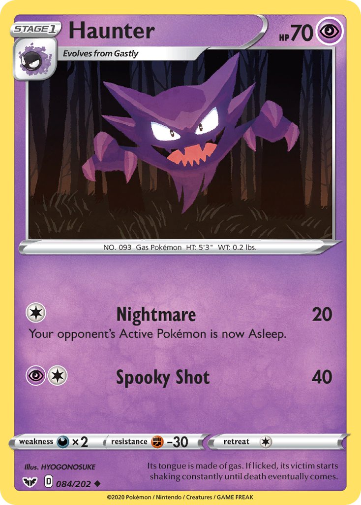 (084/202) Pokemon TCG Sword & Shield Single: Haunter Reverse Holo Uncommon