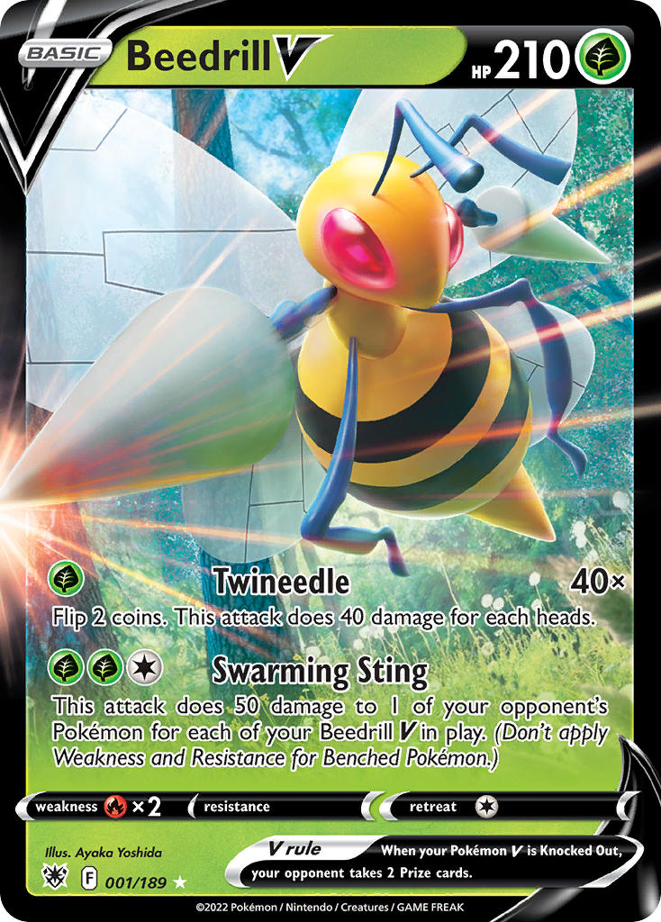 (001/189) Pokemon TCG Astral Radiance Single: Beedrill V Ultra Rare