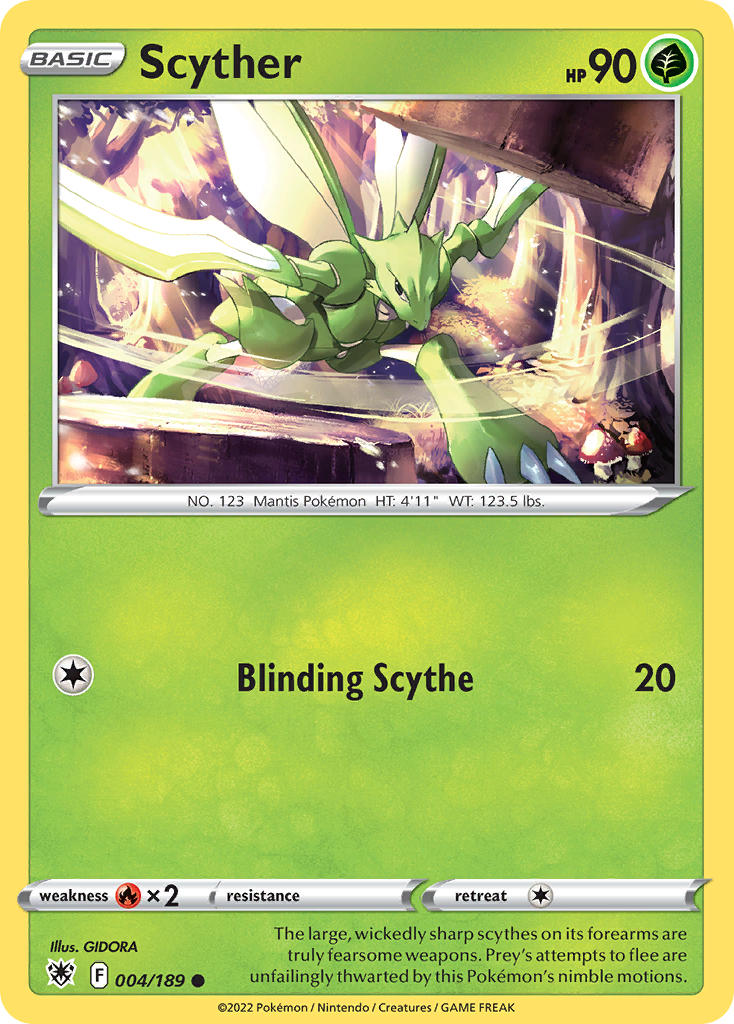 (004/189) Pokemon TCG Astral Radiance Single: Scyther Common
