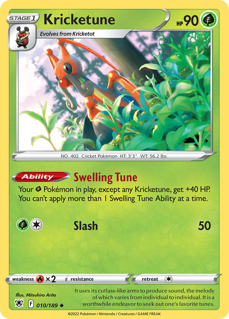 (010/189) Pokemon TCG Astral Radiance Single: Kricketune Reverse Holo Uncommon