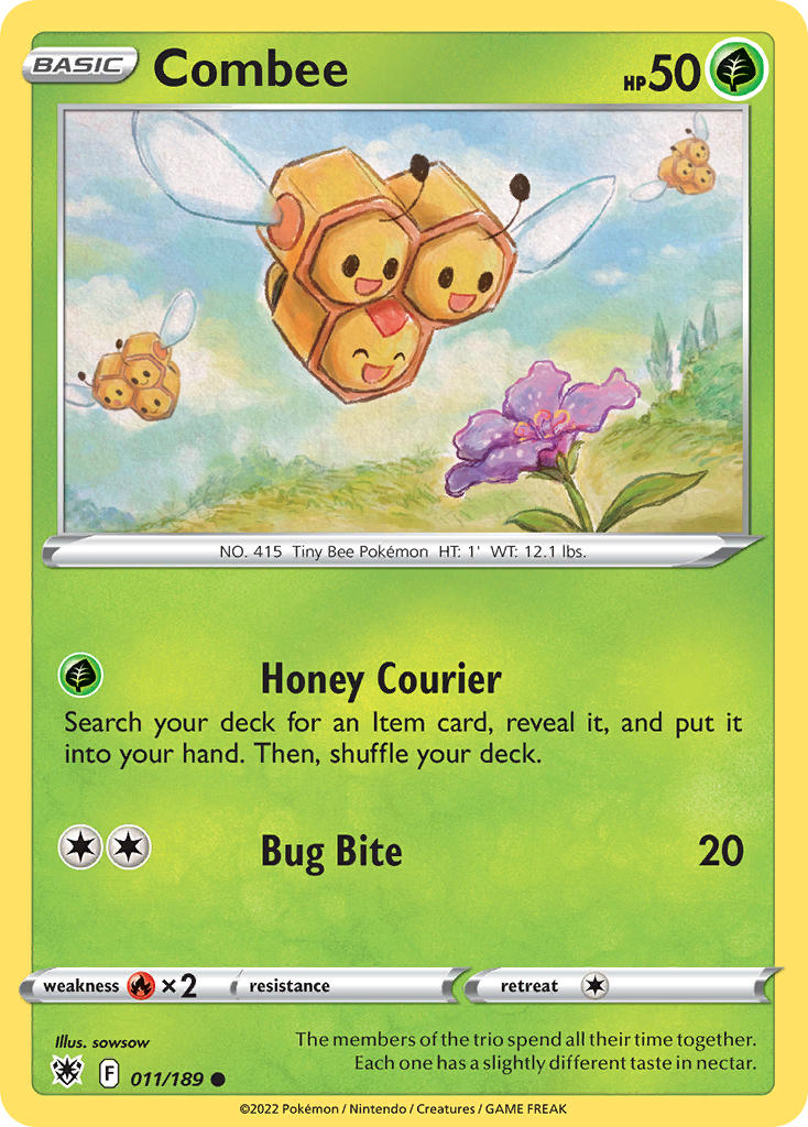 (011/189) Pokemon TCG Astral Radiance Single: Combee Reverse Holo Common