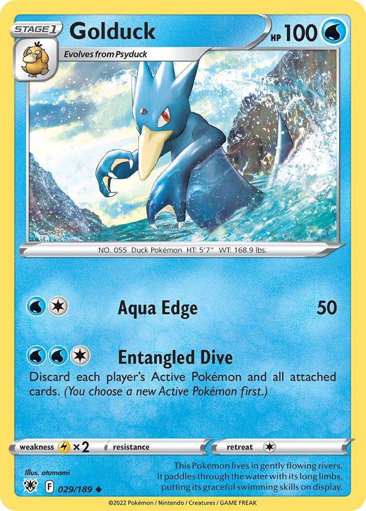 (029/189) Pokemon TCG Astral Radiance Single: Golduck Reverse Holo Uncommon