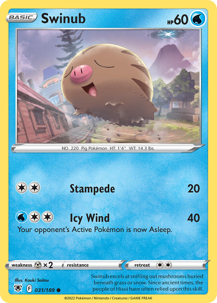 (031/189) Pokemon TCG Astral Radiance Single: Swinub Common