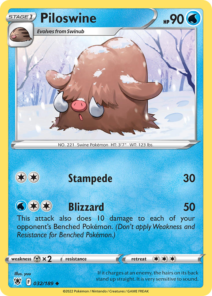 (032/189) Pokemon TCG Astral Radiance Single: Piloswine Uncommon