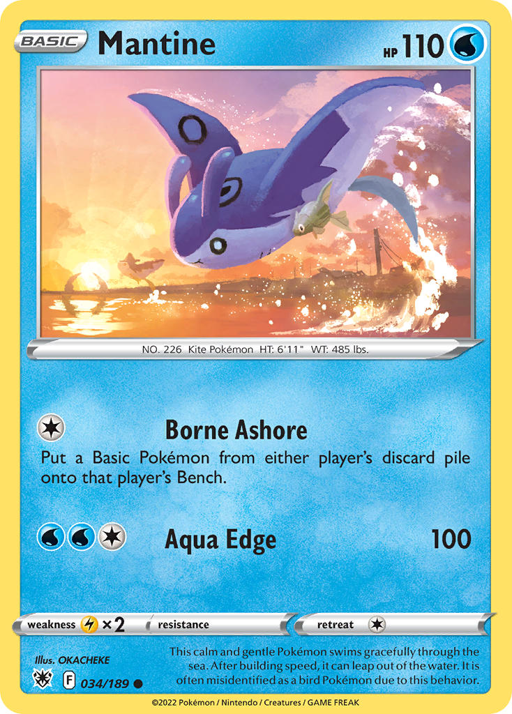 (034/189) Pokemon TCG Astral Radiance Single: Mantine Common