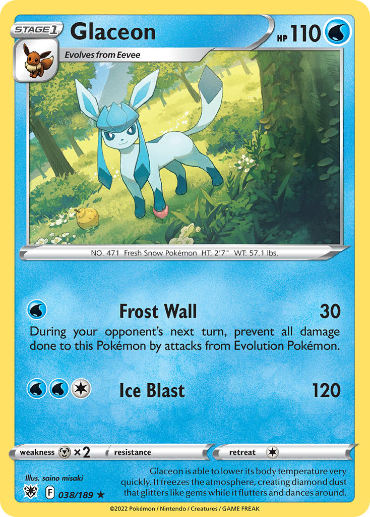 (038/189) Pokemon TCG Astral Radiance Single: Glaceon Rare