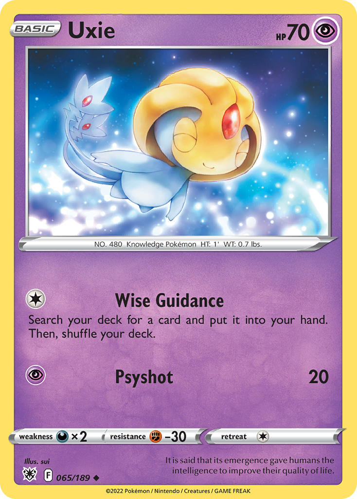 (065/189) Pokemon TCG Astral Radiance Single: Uxie Reverse Holo Uncommon