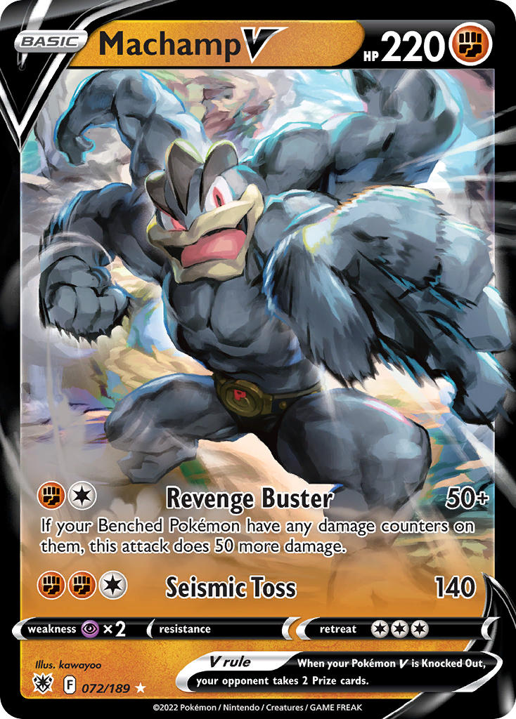 (072/189) Pokemon TCG Astral Radiance Single: Machamp V Ultra Rare
