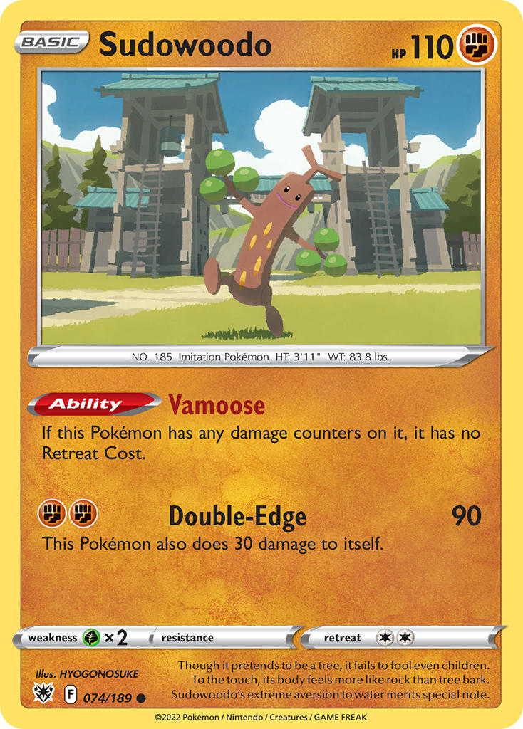 (074/189) Pokemon TCG Astral Radiance Single: Sudowoodo Common