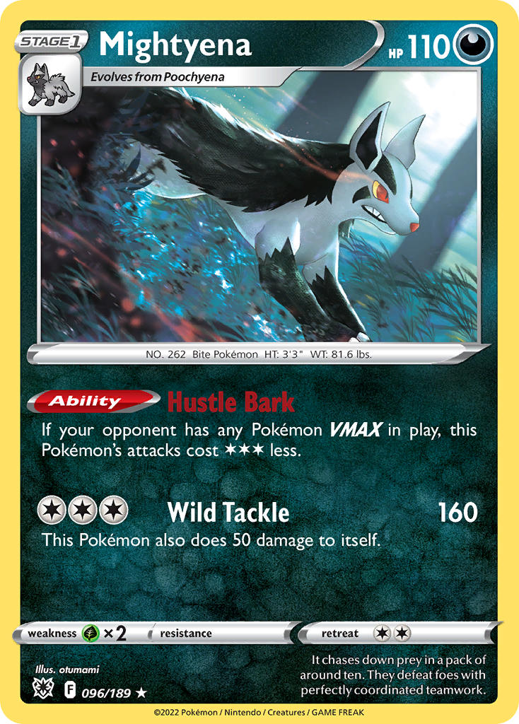 (096/189) Pokemon TCG Astral Radiance Single: Mightyena Reverse Holo Rare