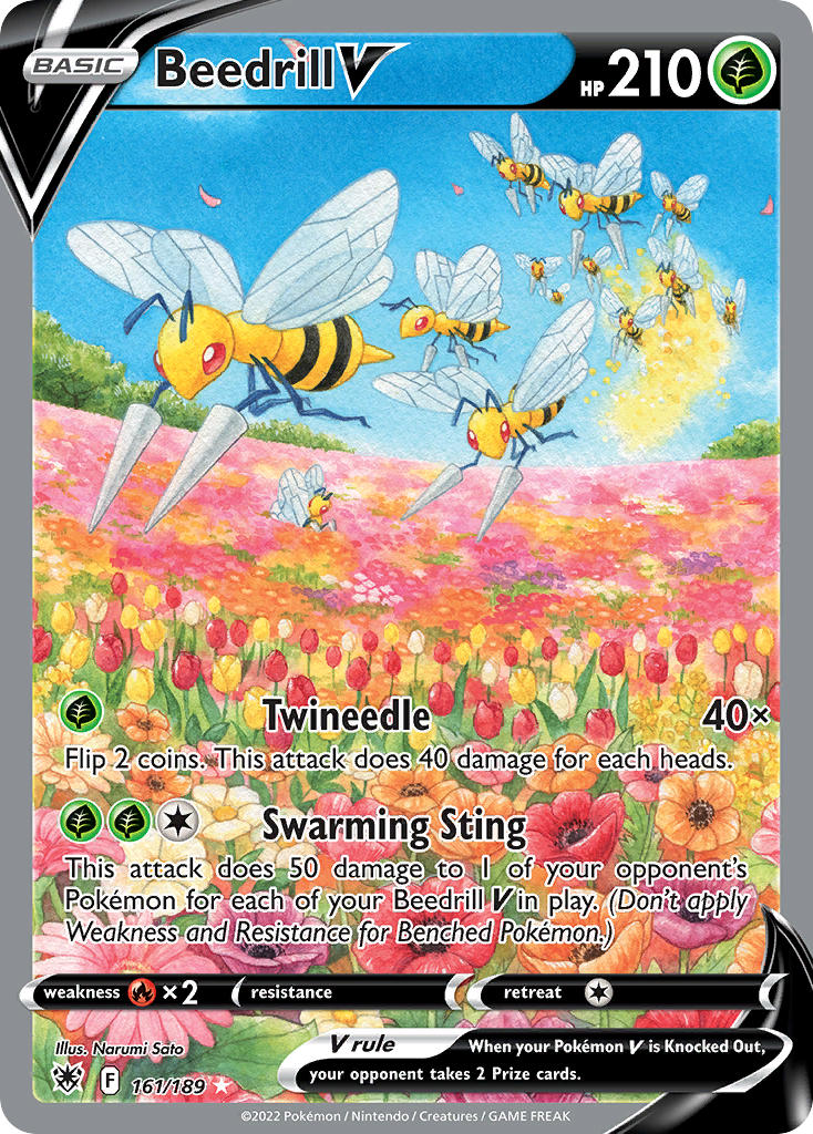 (161/189) Pokemon TCG Astral Radiance Single: Beedrill V Ultra Rare