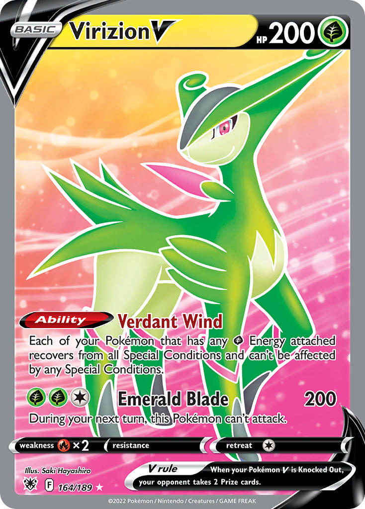 (164/189) Pokemon TCG Astral Radiance Single: Virizion V Ultra Rare