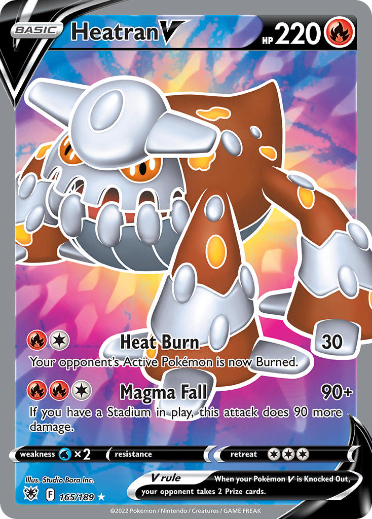 (165/189) Pokemon TCG Astral Radiance Single: Heatran V Ultra Rare