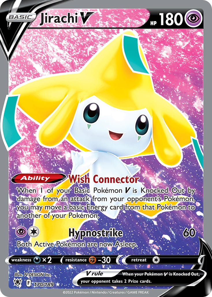 (170/189) Pokemon TCG Astral Radiance Single: Jirachi V Ultra Rare