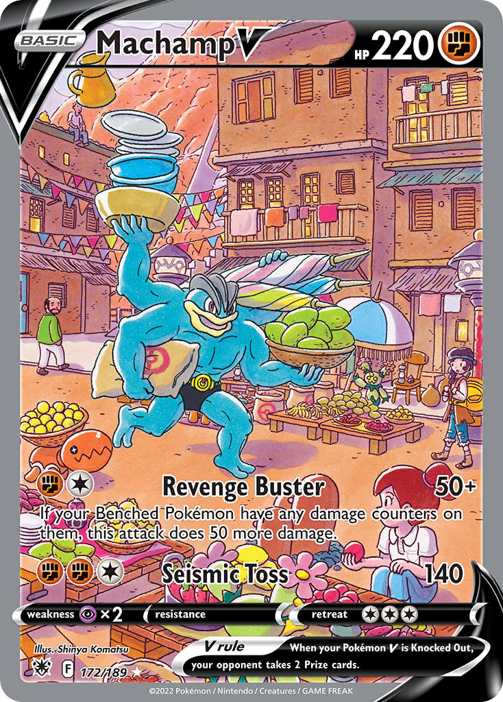 (172/189) Pokemon TCG Astral Radiance Single: Machamp V Ultra Rare