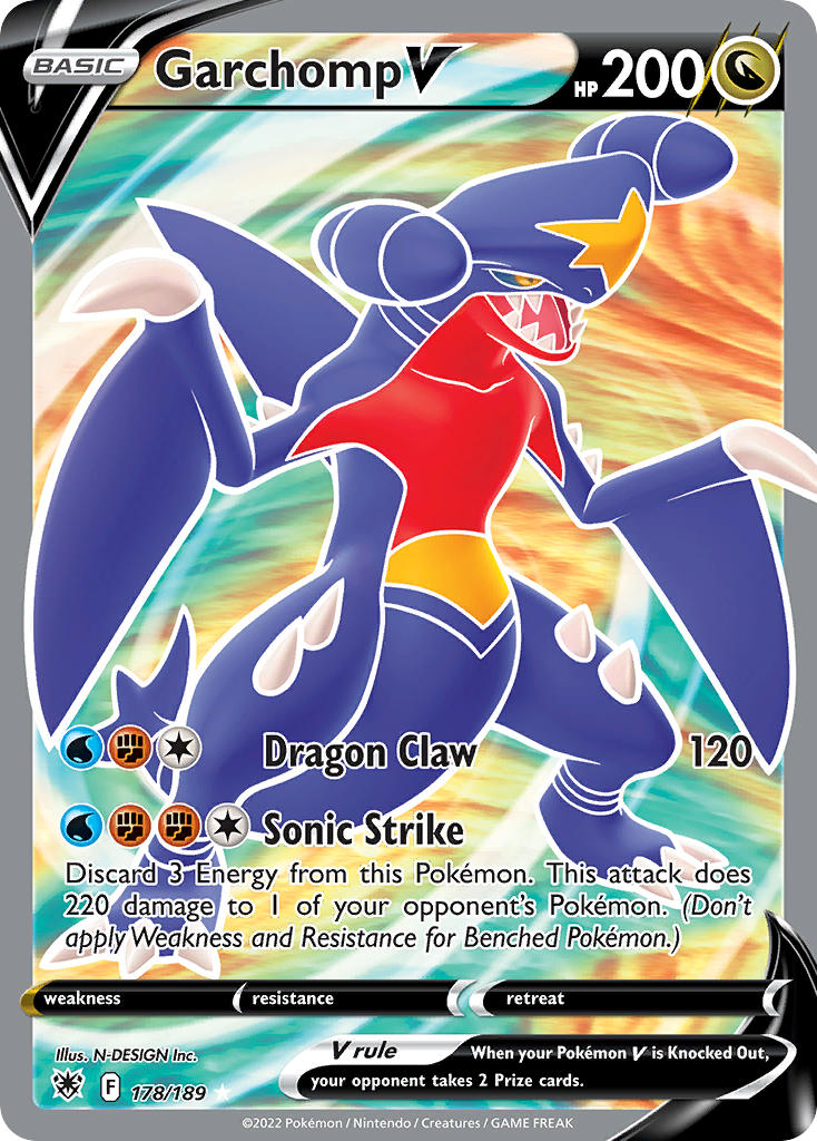 (178/189) Pokemon TCG Astral Radiance Single: Garchomp V Ultra Rare