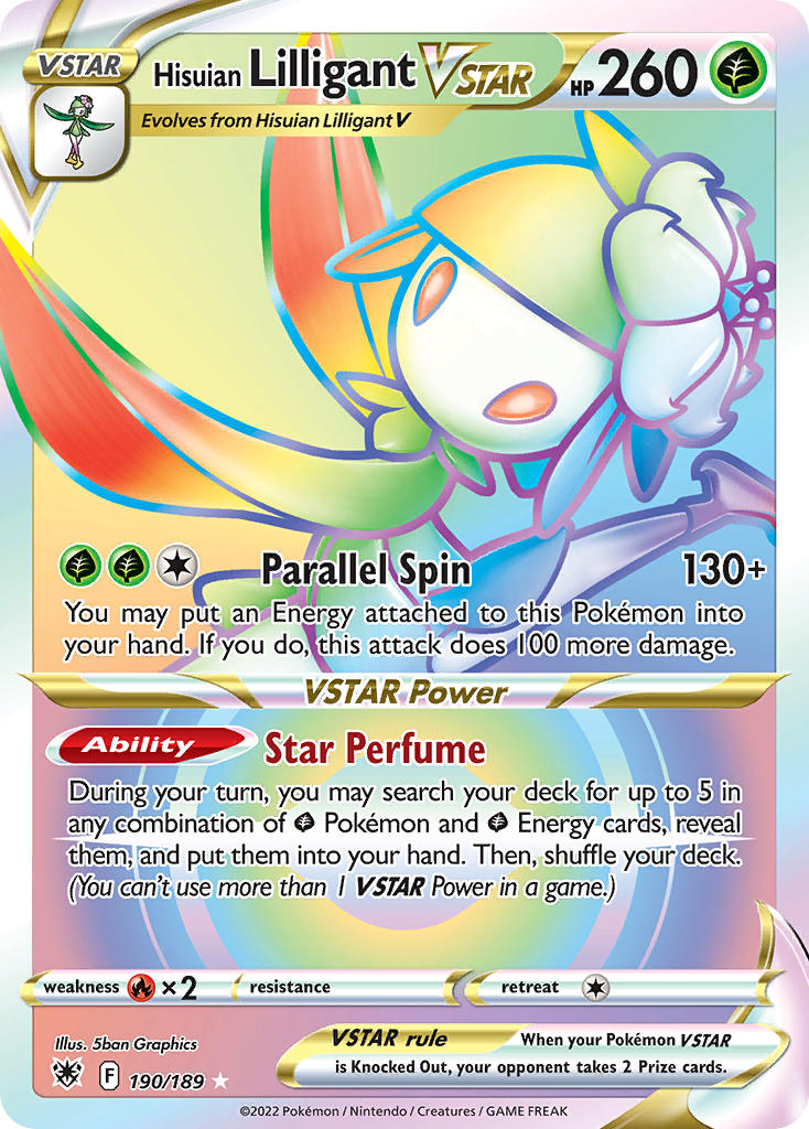 (190/189) Pokemon TCG Astral Radiance Single: Hisuian Lilligant VSTAR Secret Rare