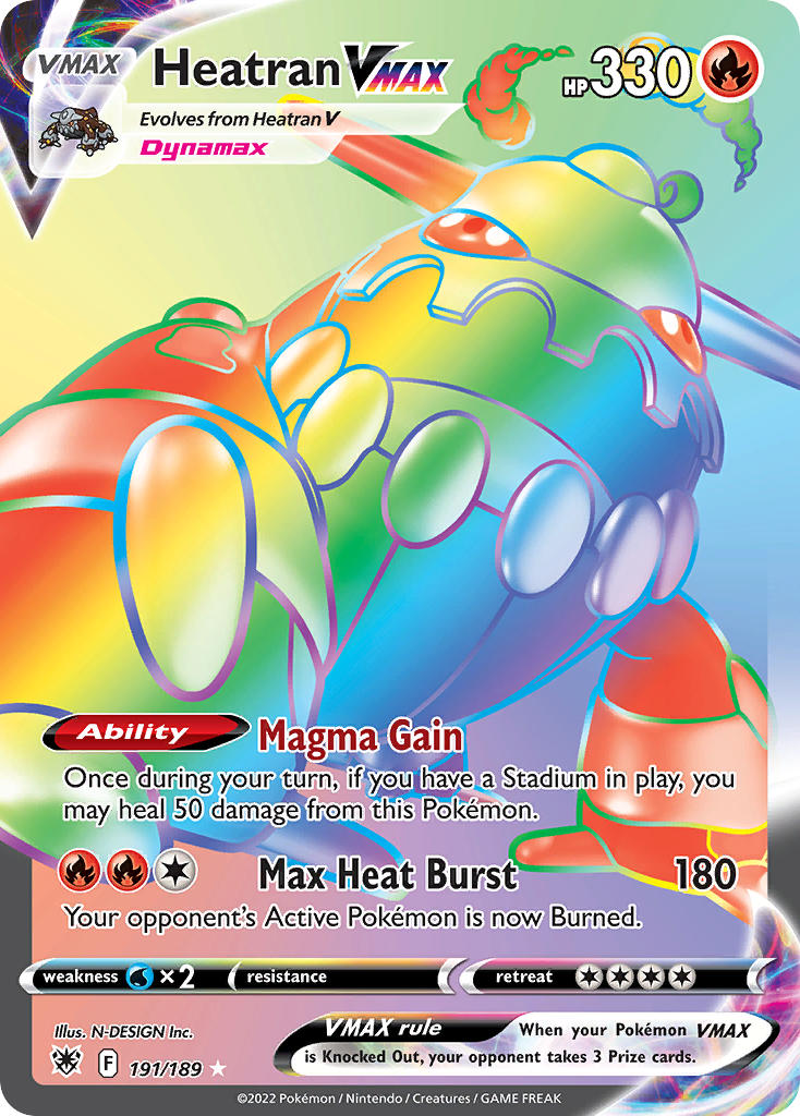(191/189) Pokemon TCG Astral Radiance Single: Heatran VMAX Secret Rare