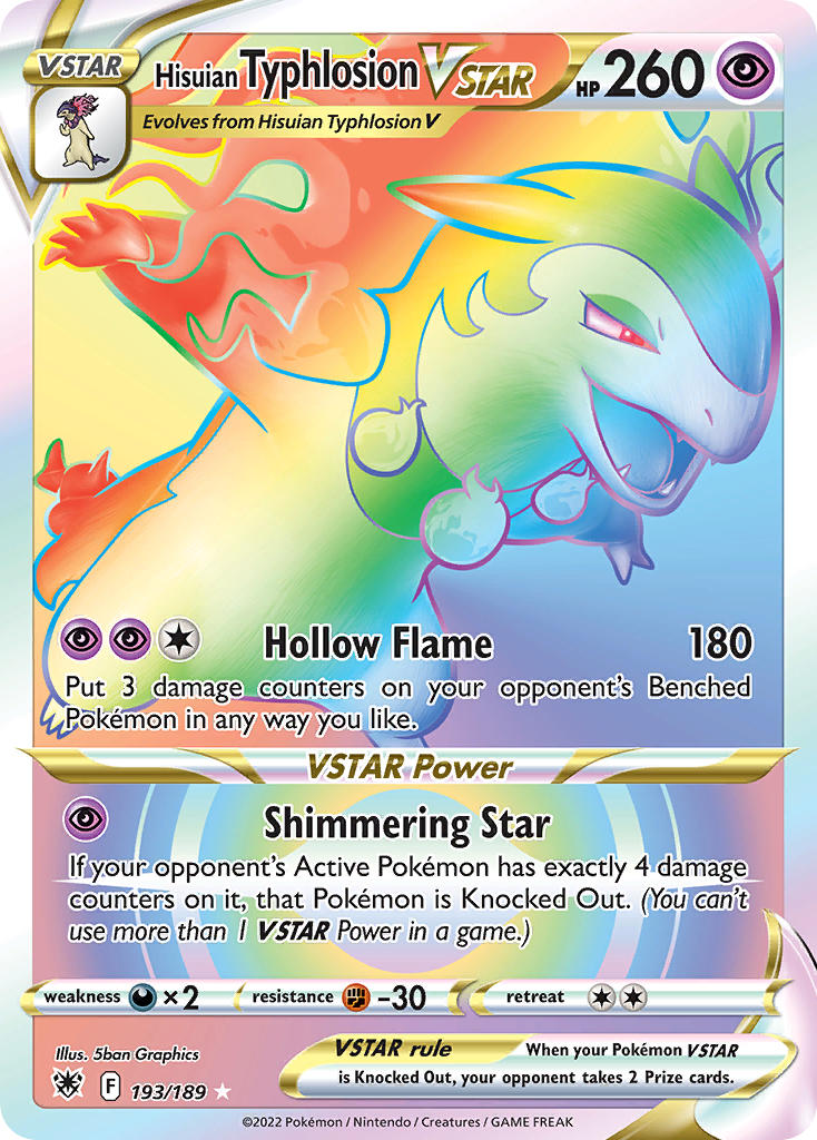 (193/189) Pokemon TCG Astral Radiance Single: Hisuian Typhlosion VSTAR Secret Rare
