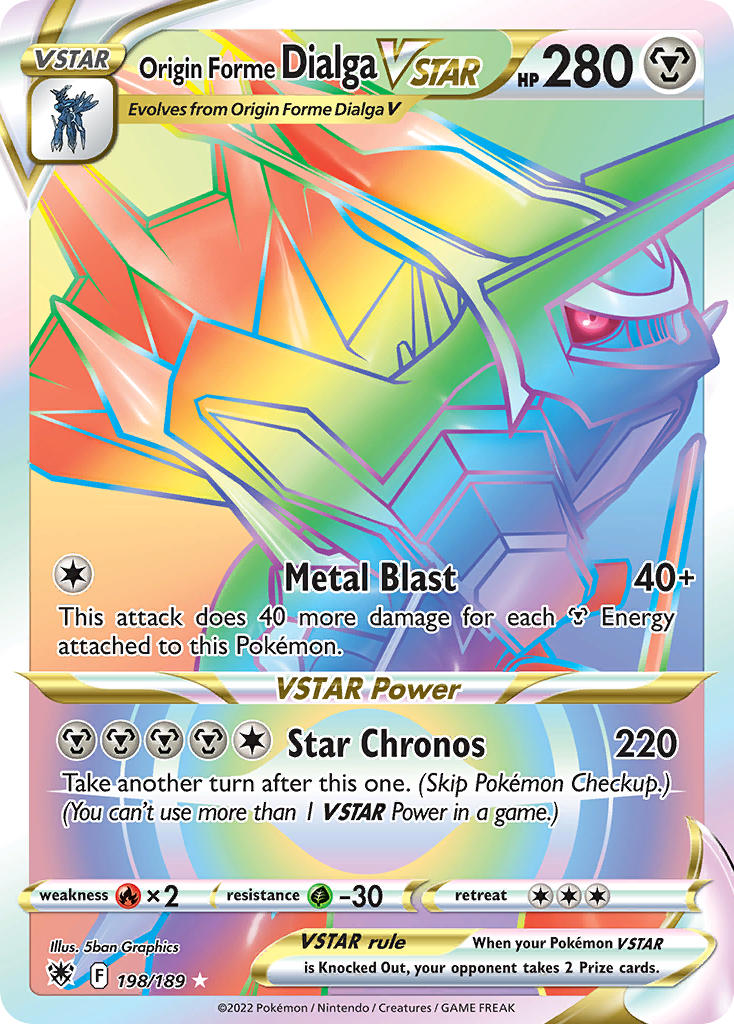 (198/189) Pokemon TCG Astral Radiance Single: Origin Forme Dialga VSTAR Secret Rare