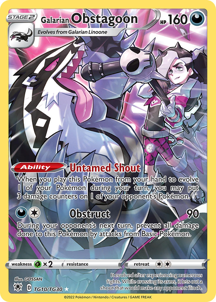 (TG10/TG30) Pokemon TCG Astral Radiance Single: Galarian Obstagoon Holo Rare
