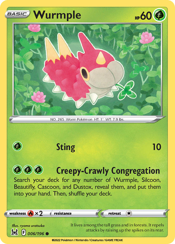 (006/196) Pokemon TCG Lost Origin Single: Wurmple Common