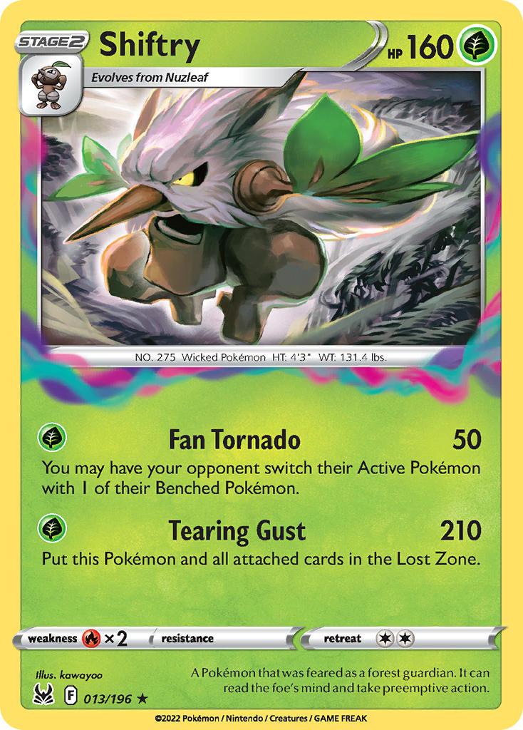 (013/196) Pokemon TCG Lost Origin Single: Shiftry Holo Rare