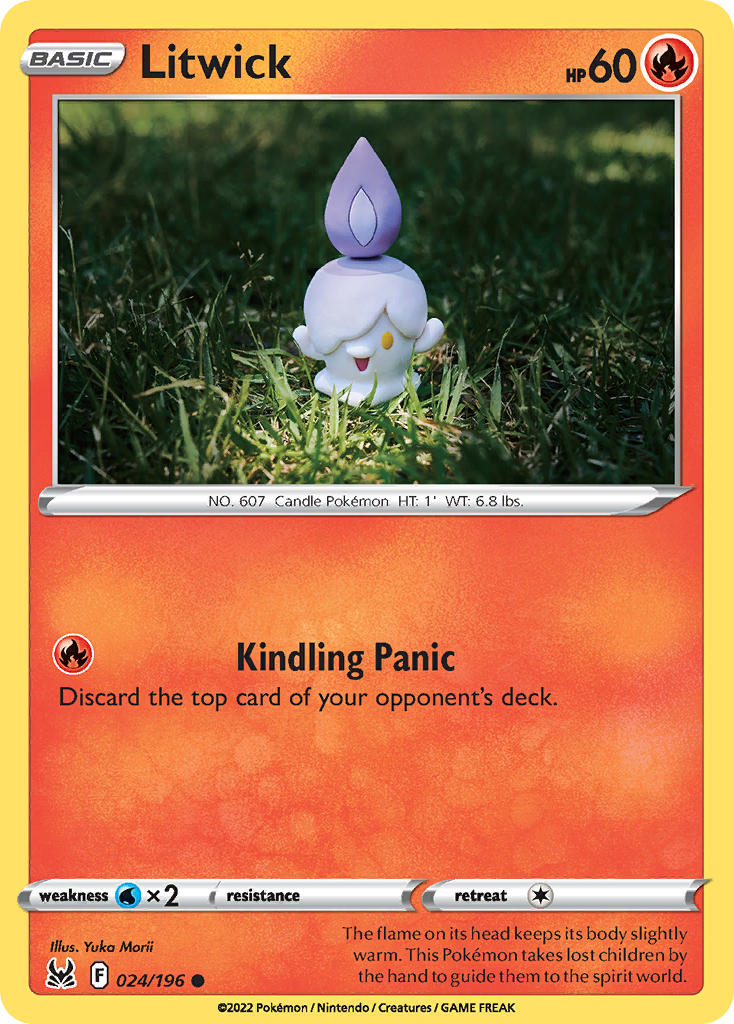 (024/196) Pokemon TCG Lost Origin Single: Litwick Common