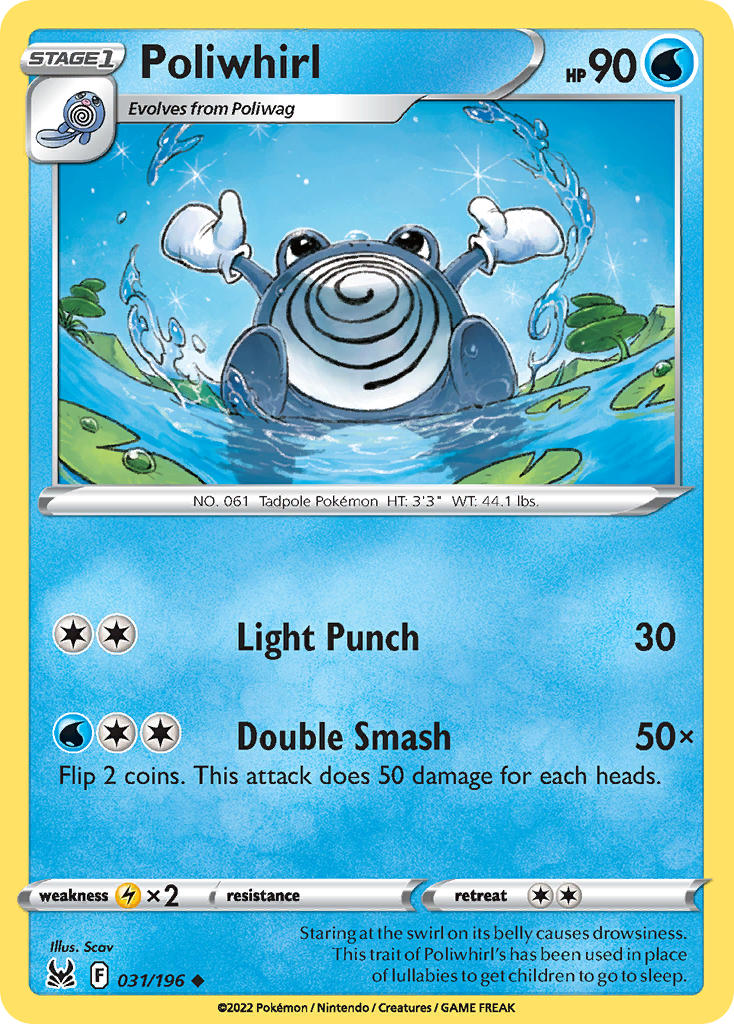 (031/196) Pokemon TCG Lost Origin Single: Poliwhirl Uncommon