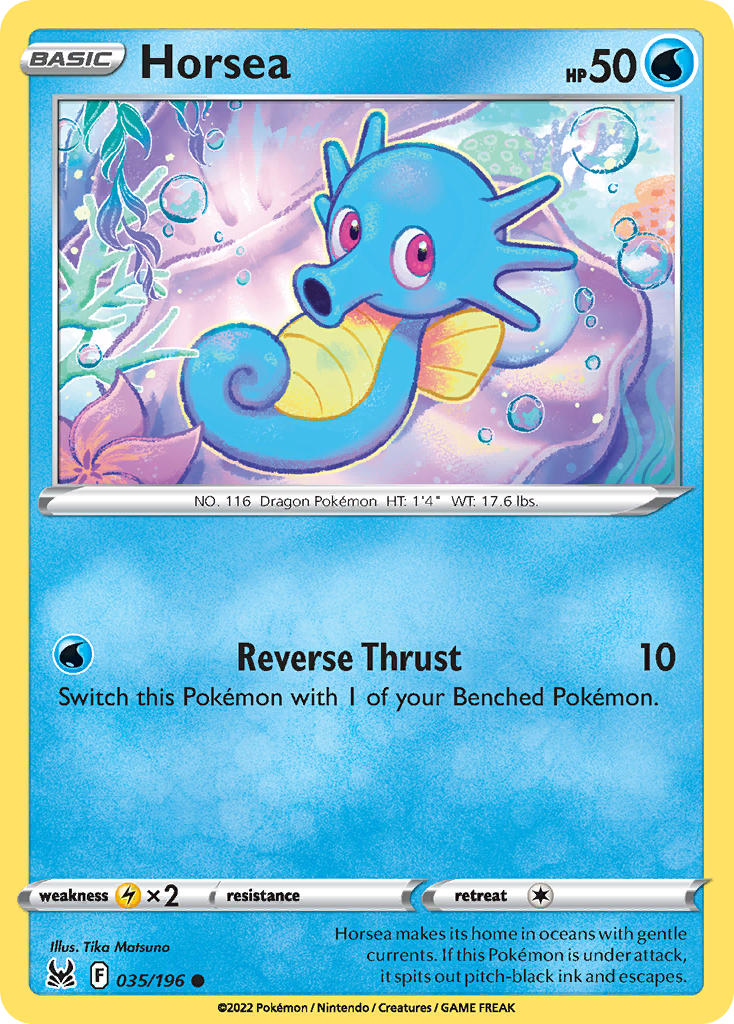 (035/196) Pokemon TCG Lost Origin Single: Horsea Common