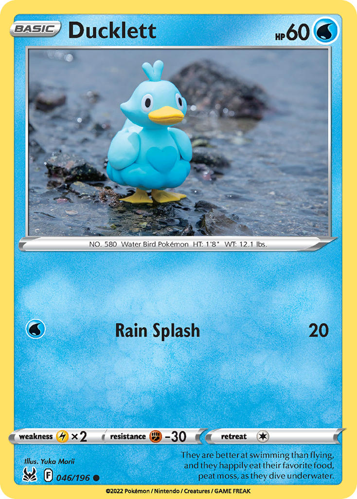 (046/196) Pokemon TCG Lost Origin Single: Ducklett Reverse Holo Common