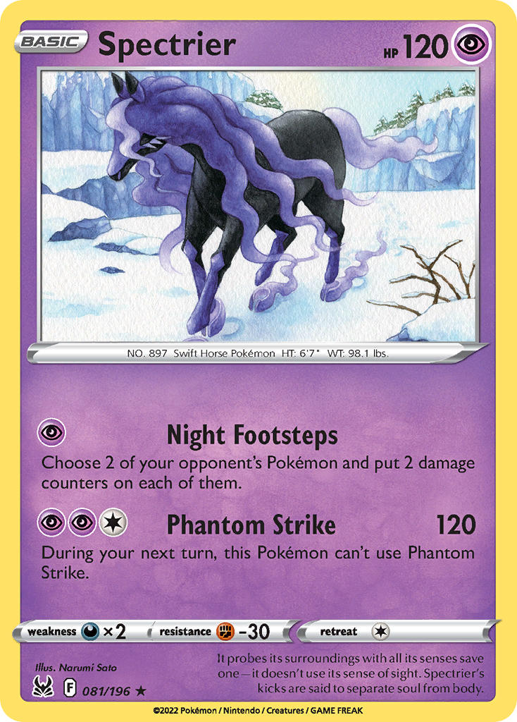 (081/196) Pokemon TCG Lost Origin Single: Spectrier Reverse Holo Holo Rare