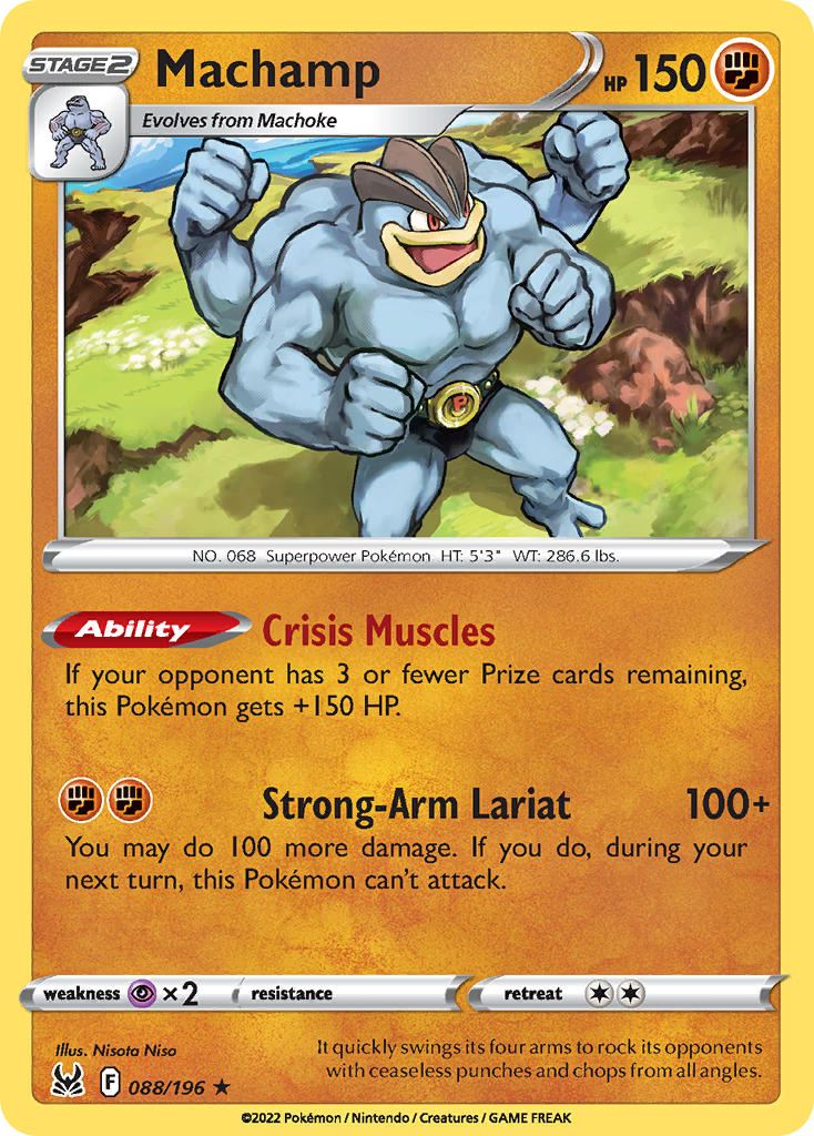 (088/196) Pokemon TCG Lost Origin Single: Machamp Holo Rare