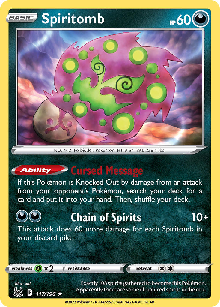 (117/196) Pokemon TCG Lost Origin Single: Spiritomb Rare