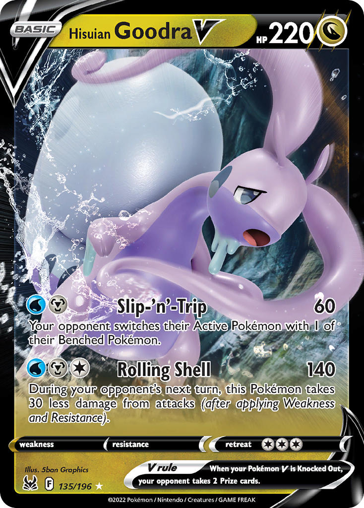 (135/196) Pokemon TCG Lost Origin Single: Hisuian Goodra V Ultra Rare