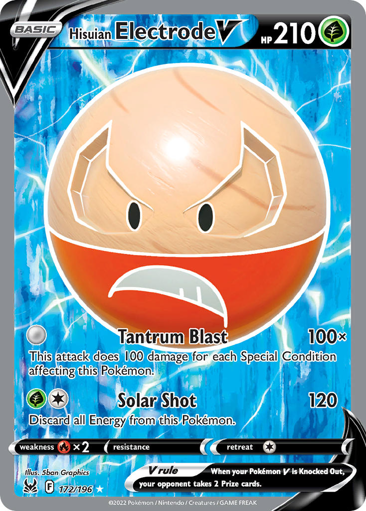 (172/196) Pokemon TCG Lost Origin Single: Hisuian Electrode V Ultra Rare