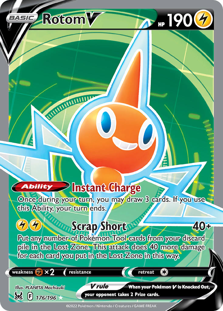 (176/196) Pokemon TCG Lost Origin Single: Rotom V Ultra Rare