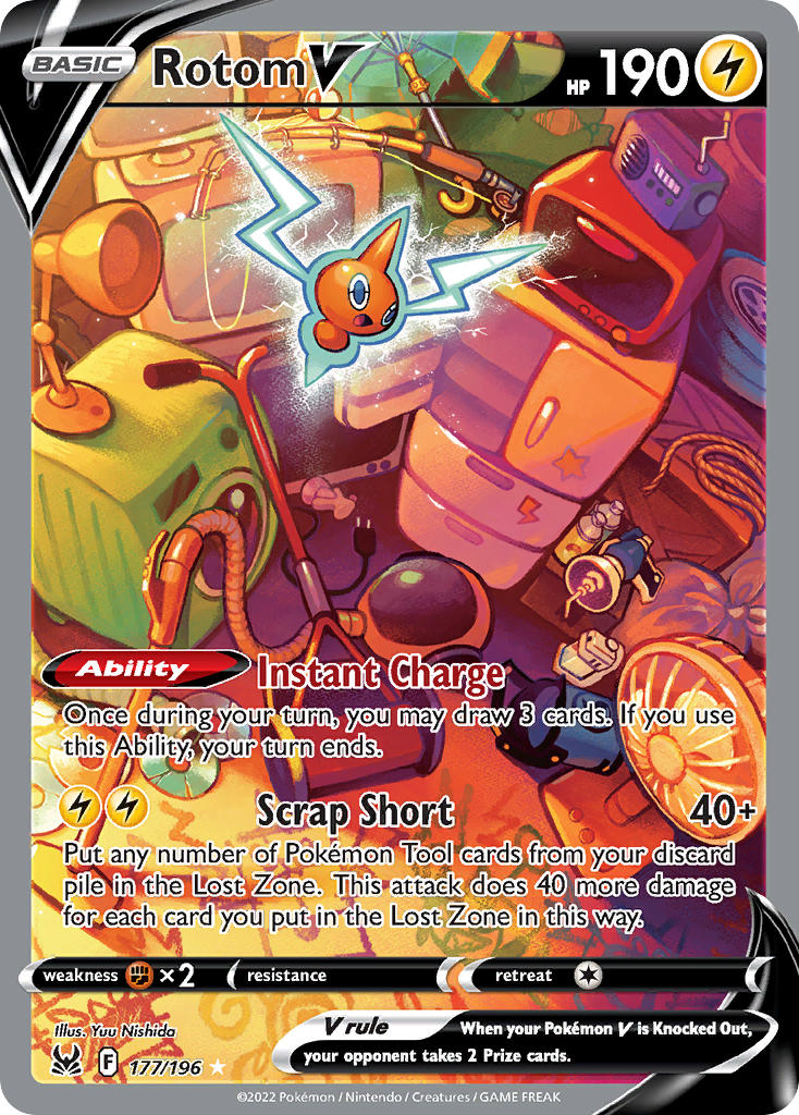 (177/196) Pokemon TCG Lost Origin Single: Rotom V Ultra Rare