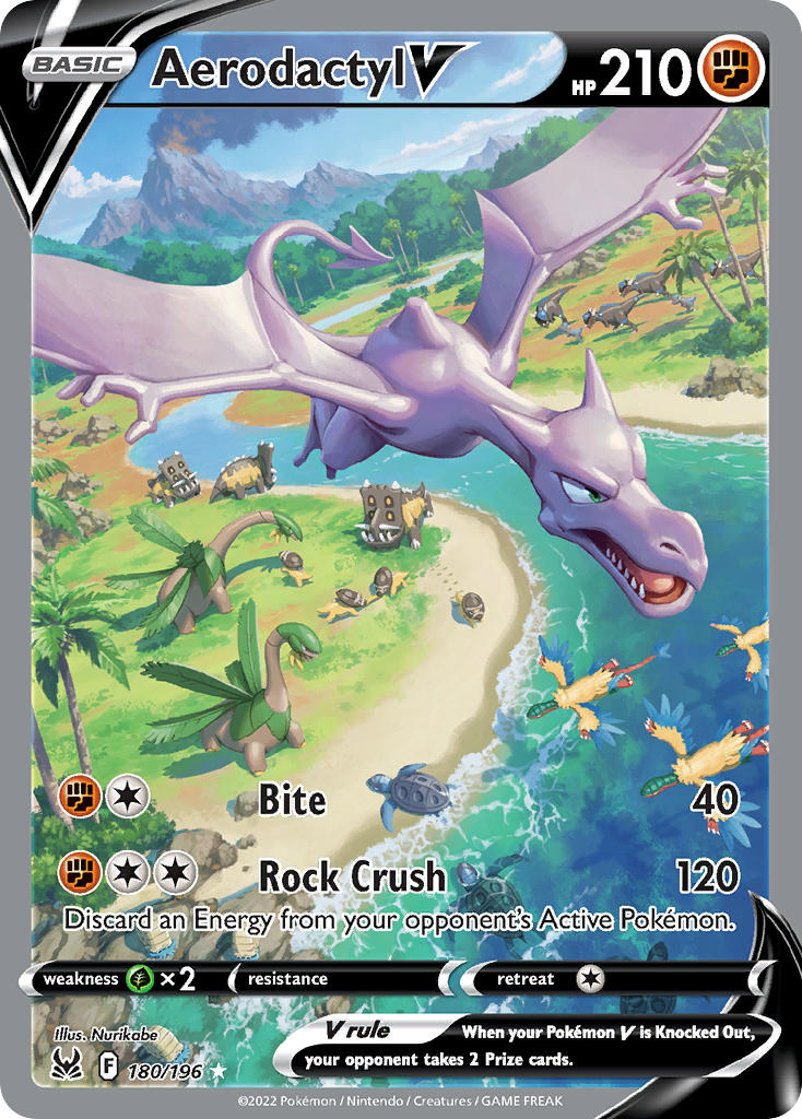 (180/196) Pokemon TCG Lost Origin Single: Aerodactyl V Ultra Rare