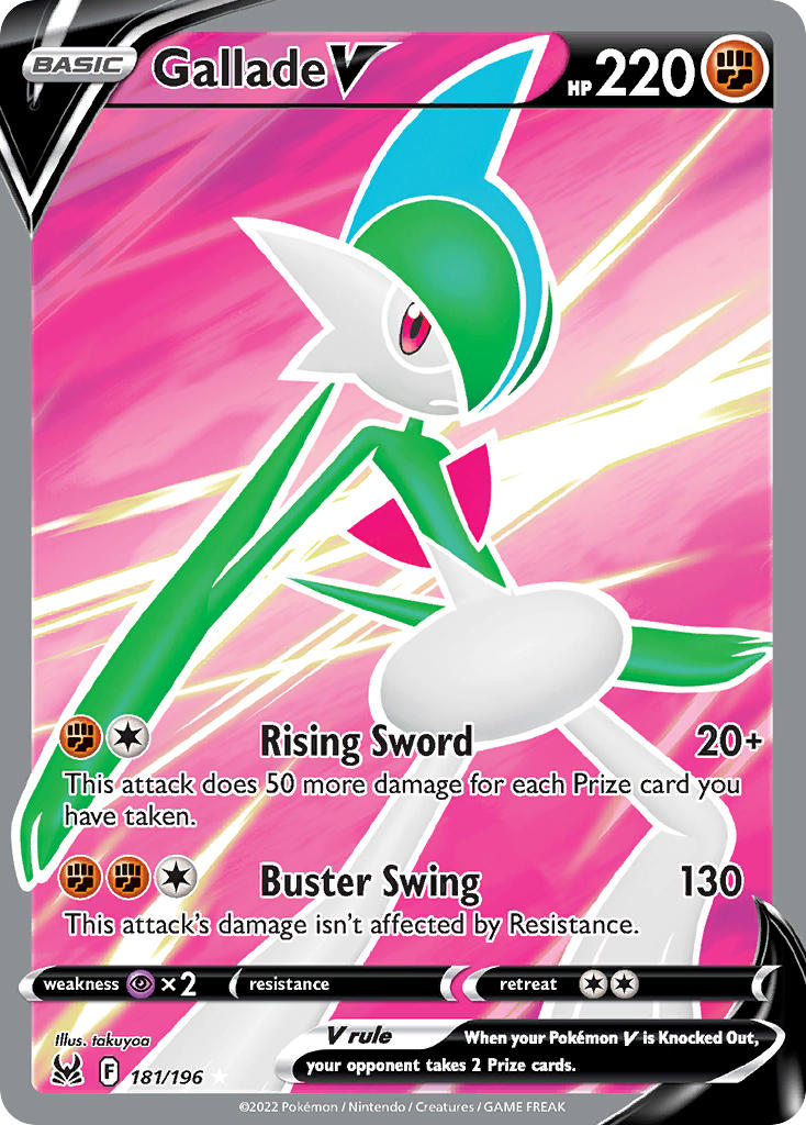 (181/196) Pokemon TCG Lost Origin Single: Gallade V Ultra Rare