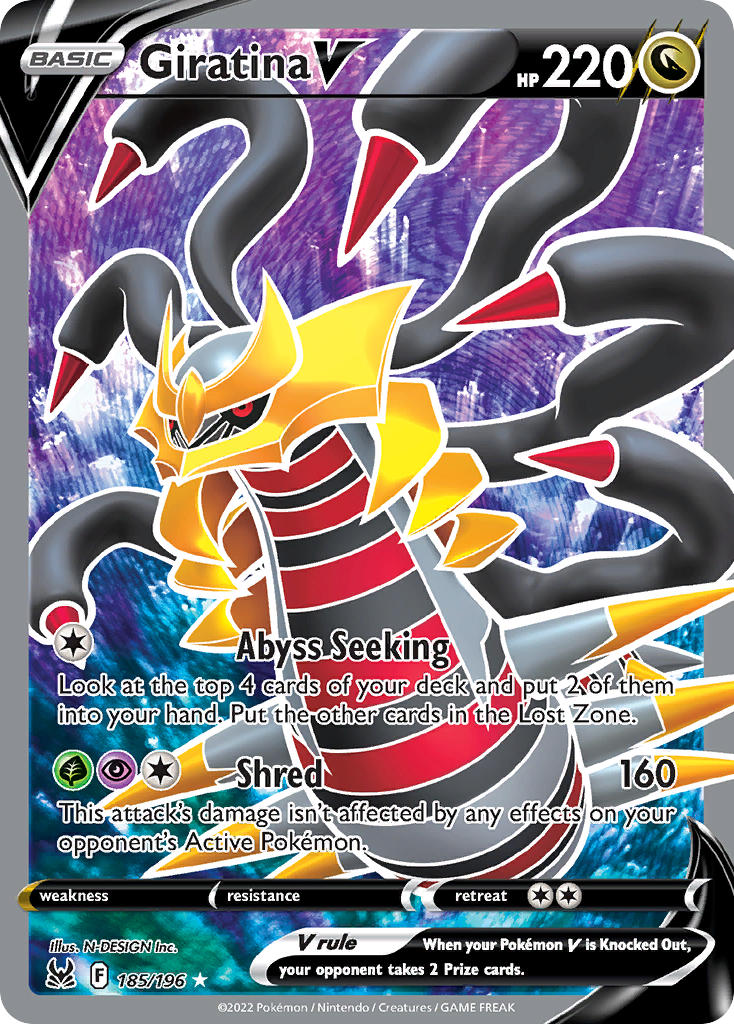 (185/196) Pokemon TCG Lost Origin Single: Giratina V Ultra Rare