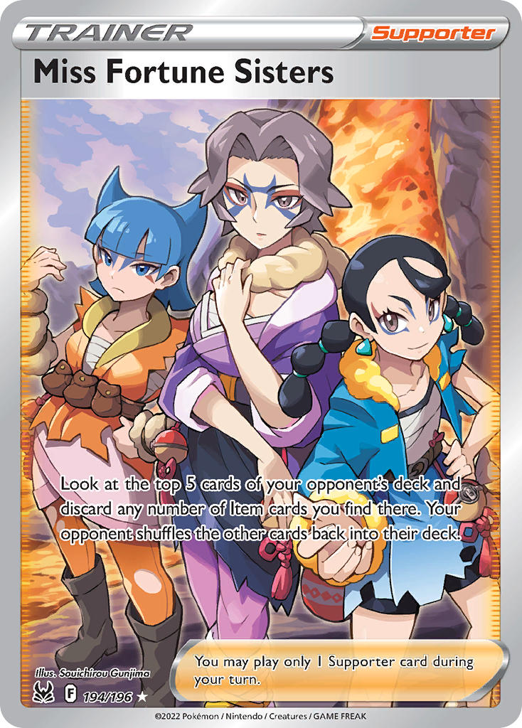 (194/196) Pokemon TCG Lost Origin Single: Miss Fortune Sisters Ultra Rare